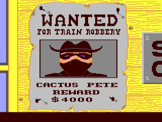 Train Robbers title screen for Commodore 64